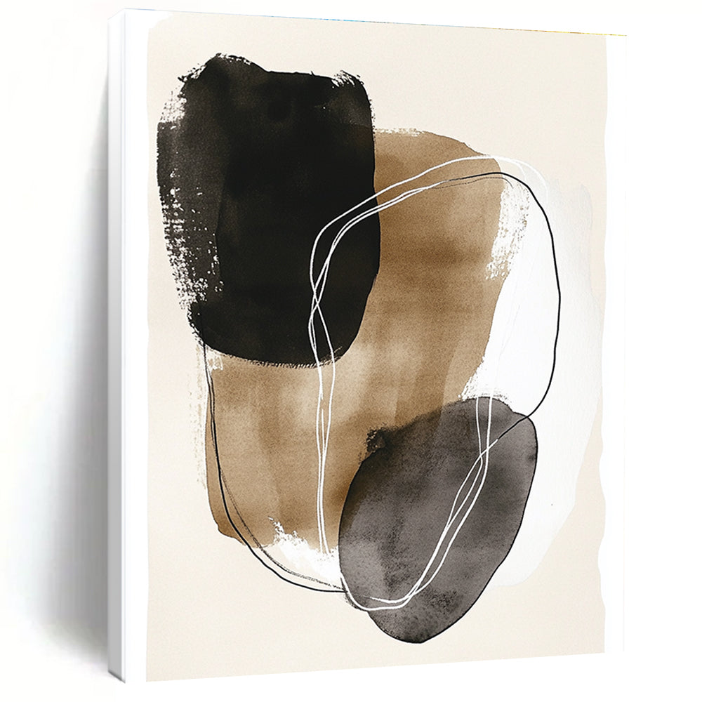 Abstract Ink Shapes Bohemian - Style Art for Eclectic Home Living Room & Creative Home Office STSC1459