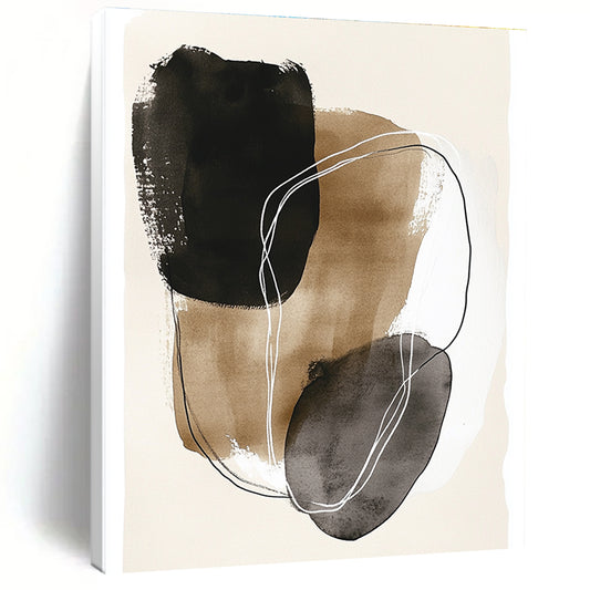 Abstract Ink Shapes Bohemian - Style Art for Eclectic Home Living Room & Creative Home Office STSC1459