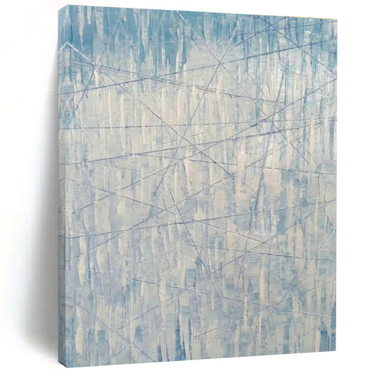 Blue - White Line Abstract Art for Minimalist Office & Modern Gallery DLZ0772