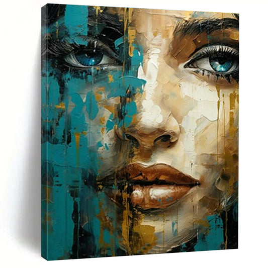 Colorful Abstract Face Art for Bohemian - Style Hair Salon & Creative Studio Loft DLZ1546