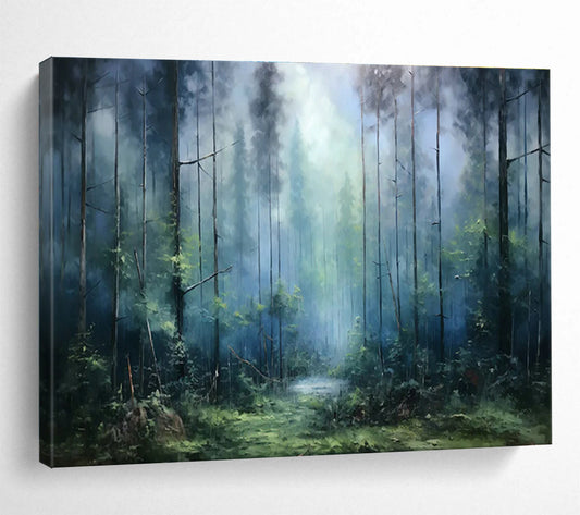 Misty Forest Landscape Art for Nature - Lover’s Cabin Bedroom Walls DLZ3253