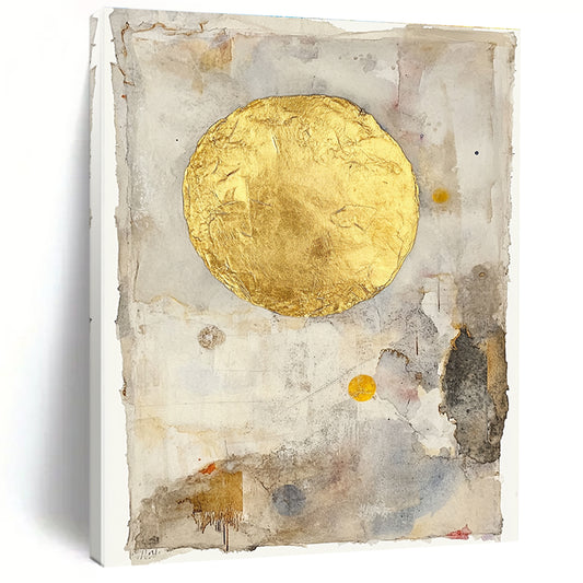 Gold Circle Collage for Art - Centric Lounge & Sophisticated Home Library STSC286