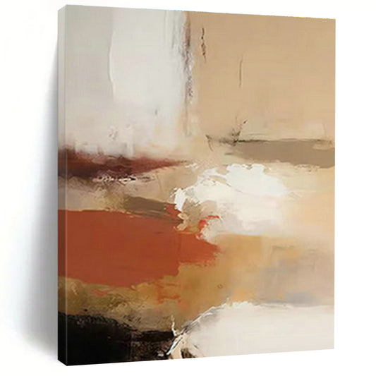 Beige - White - Red Abstract Art for Bedroom & Creative Studio DLZ1252