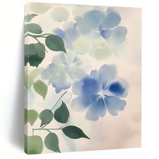 Light Blue Flowers Art for Elegant Home Bedroom & Boutique Hotel Lobby STSC1050