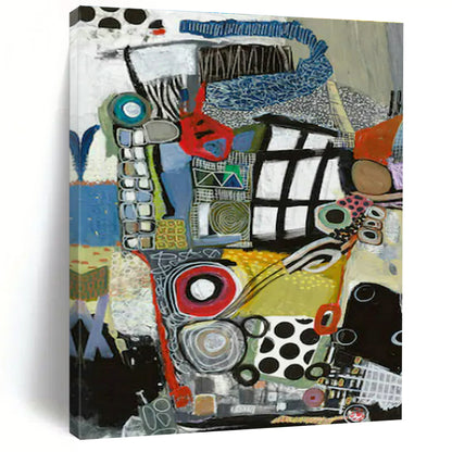 Colorful Collage Abstract Art for Creative Coworking Space & Eclectic Living Room DLZ1999