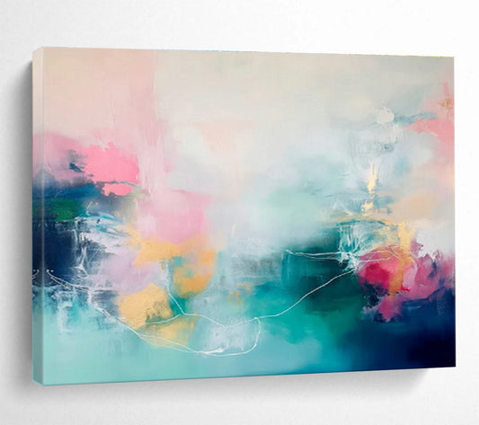 Soft - Colored Abstract Lines Art for Calming Bedroom DLZ2856