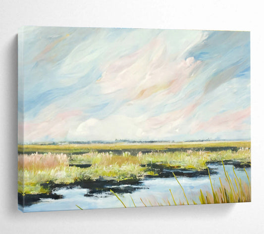 Serene Wetland Landscape Art for Nature - Lover’s Living Room DLZ3048