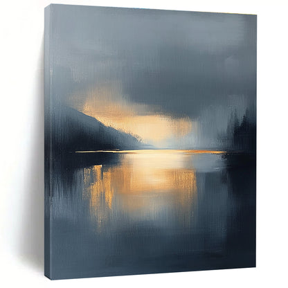 Misty Lake Abstract Landscape for Scandinavian - Style Home & Meditation Space STSC167