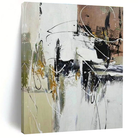 Black - White - Gold Abstract Art for Office & Living Room DLZ0320