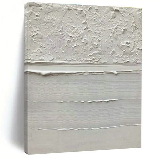 White Textured Abstract Art for Zen Meditation Space & High - End Hotel Lobby DLZ1452
