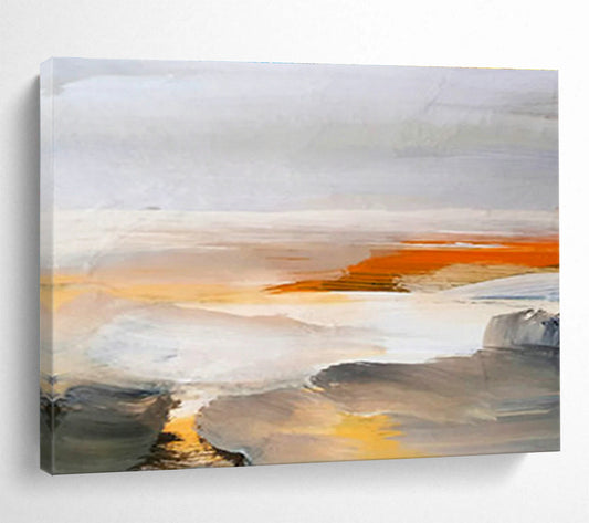 Orange - Grey Minimalist Abstract Art for Modern Office DLZ2766