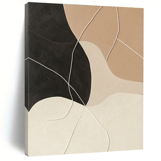 Textured Neutral Abstract Shapes for Minimalist Living Room & Contemporary Art Studio STSC468