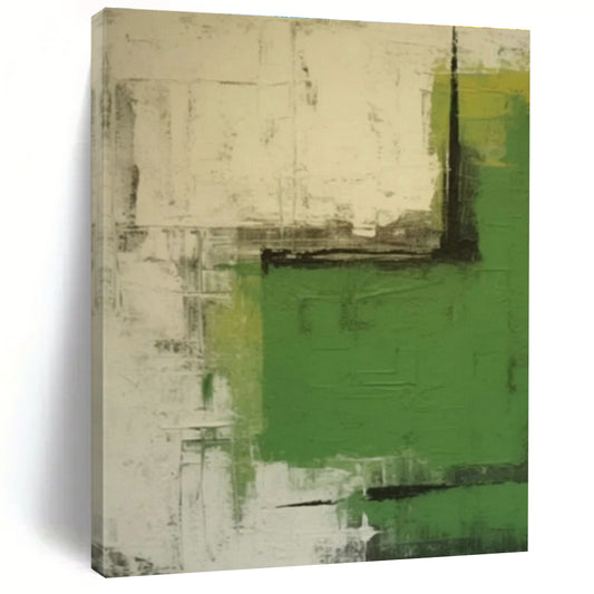 Green - Gray Abstract Art for Botanical Café & Eco - Friendly Home Office DLZ0844