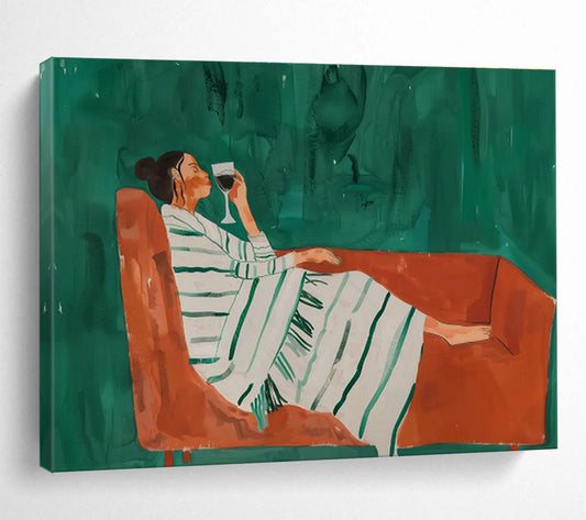 Sofa Wine - Tasting Figure Art for Sophisticated Home Bar Areas DLZ2617