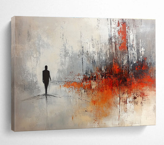 Silhouette in Abstract Landscape Art for Philosophical Library & Contemplative Space SC258