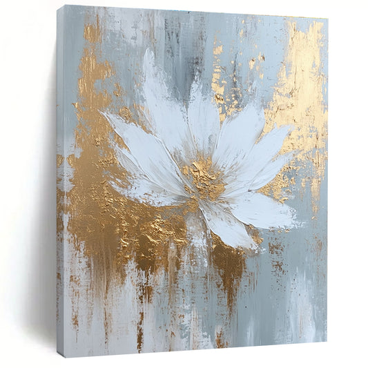 White Flower with Gold Accents for Luxury Bedroom & High - End Spa STSC381