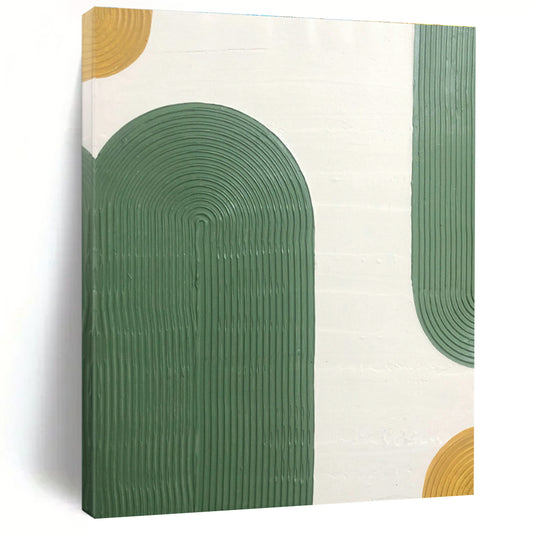 Green - Gold - White Relief Art for Tropical - Themed Home & Eco - Friendly Café DLZ1177