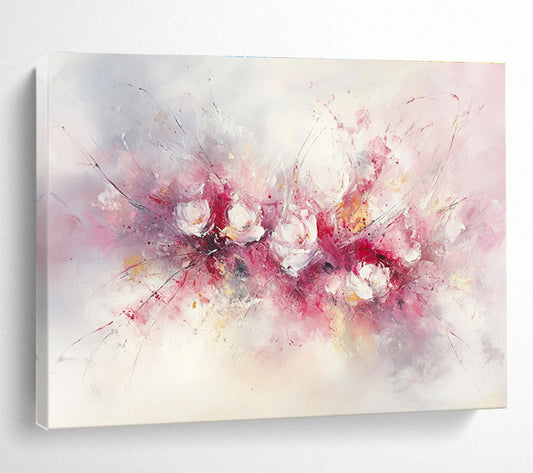 Soft Pink Flower Blossoms Art for Elegant Bedroom & Serene Spa SC191