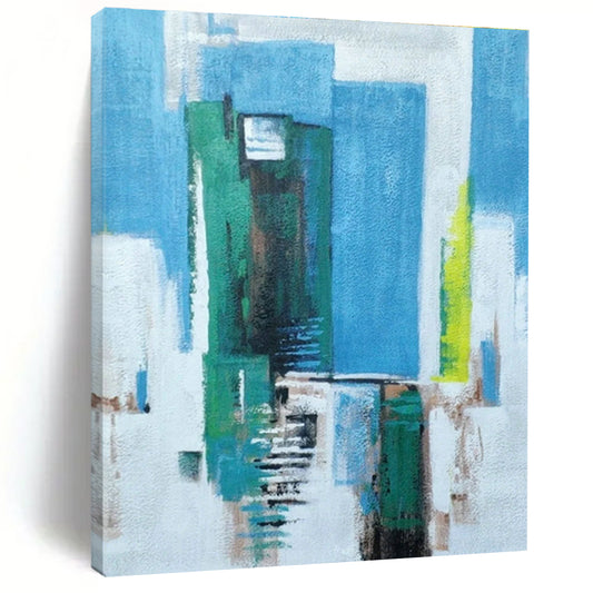 Urban Color Block Abstract Art for City - Themed Café & Modern Apartment Lobby DLZ0762