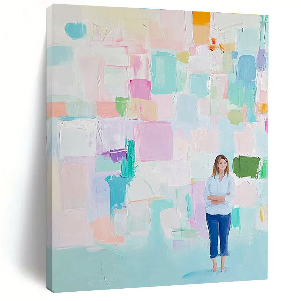 Colorful Abstract with Figure for Art - Inspired Living Room & Creative Studio STSC447