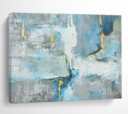 Blue - Gold Abstract Art for Luxe Yacht Club Dining Halls DLZ3140