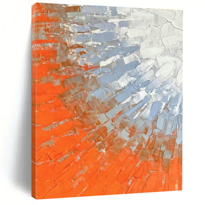 Orange and Blue Textured Art for Rooftop Terrace & Fitness Studio DLZ0613