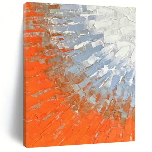 Orange and Blue Textured Art for Rooftop Terrace & Fitness Studio DLZ0613