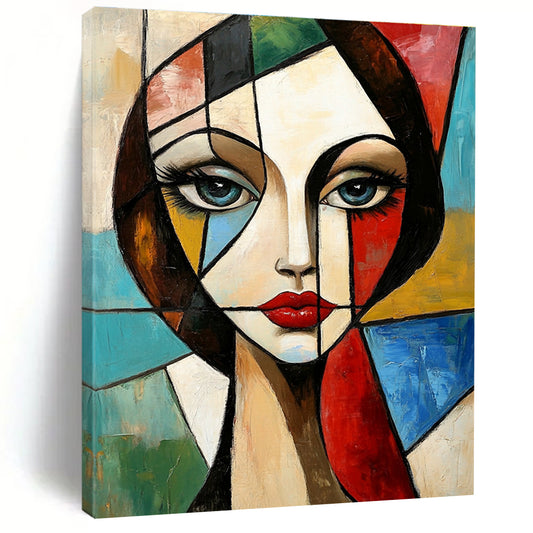 Cubist Portrait Art for Art History Enthusiast’s Office & Modernist Home Library STSC1376