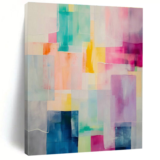 Colorful Geometric Abstract Art for Modern Playroom & Art - Focused Café DLZ2086