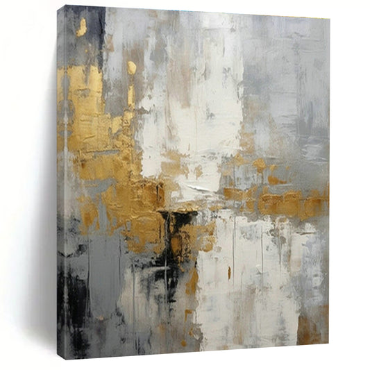 Gold - Gray Abstract Art for High - End Spa & Art - Deco Apartment DLZ1069