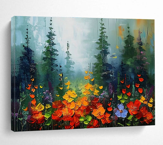 Flower - Filled Forest Art for Bohemian - Style Garden Party Tent Decor DLZ3216