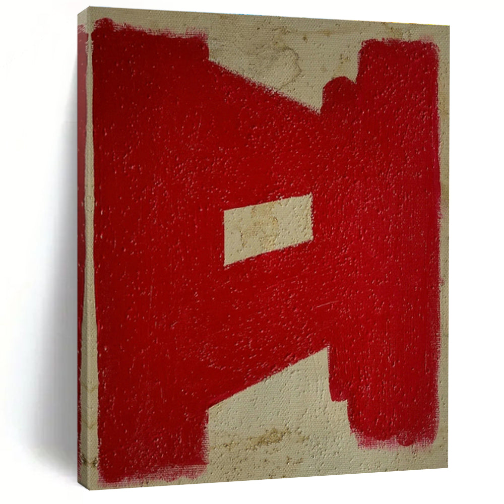 Red Geometric Abstract Art for Contemporary Café & Art Studio DLZ1083