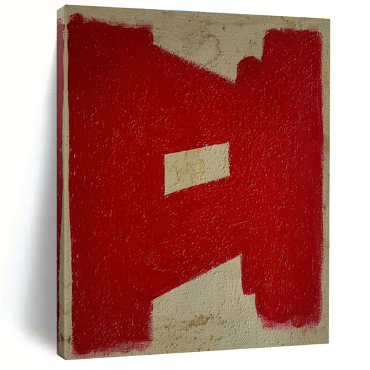 Red Geometric Abstract Art for Contemporary Café & Art Studio DLZ1083