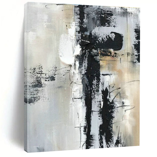 Black - White - Gray Abstract Art for Industrial Loft & Modern Art Gallery DLZ1690