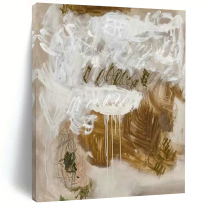 Brown and White Abstract Expressionist Art for Art - Lovers' Lounge & Creative Home Studio DLZ1987