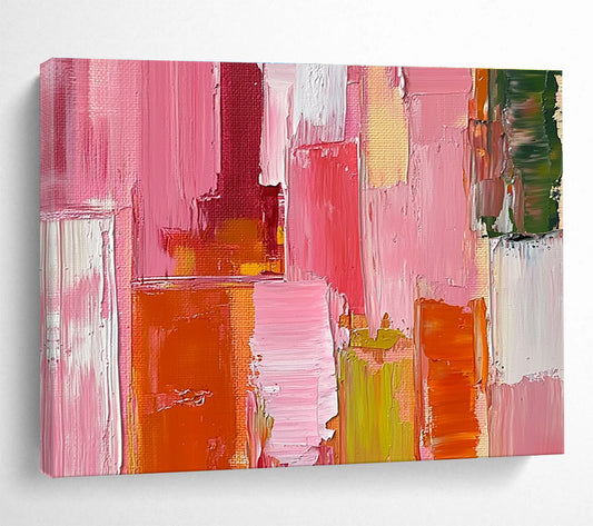 Pink Color Block Art for Trendy Women’s Fashion Boutique & Cheerful Girls’ Bedroom SC118