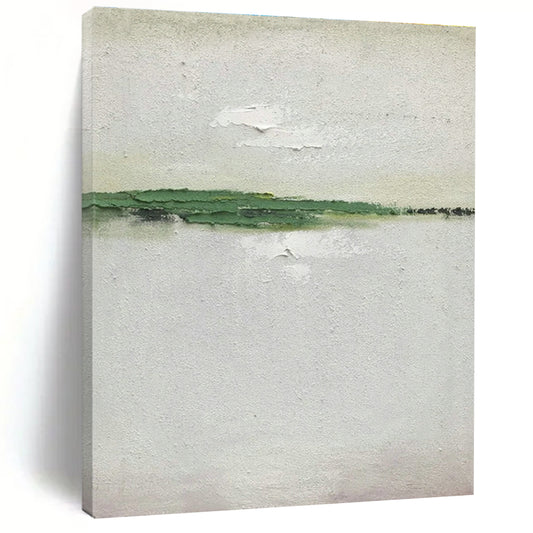 Minimalist Green - White Abstract Art for Nature - Inspired Spa & Scandinavian Bedroom DLZ0802