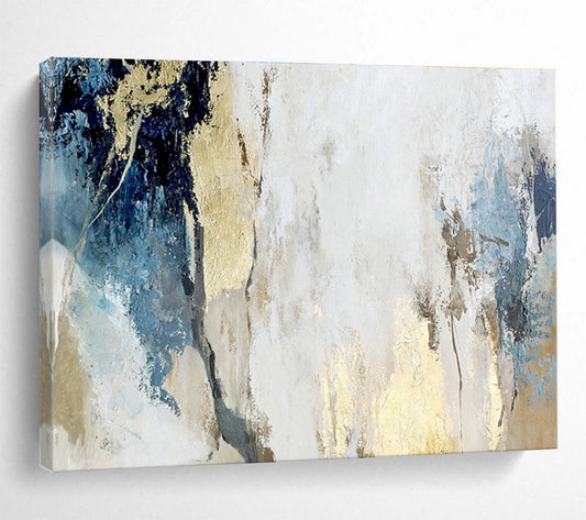 Blue - Gold Abstract Art for Sophisticated Study DLZ2891