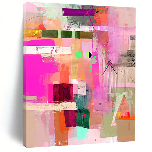 Colorful Collage Abstract for Bohemian Home & Art Studio STSC786