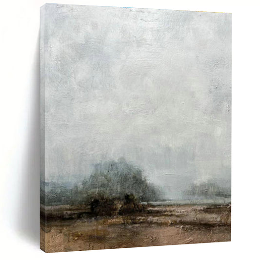 Misty Field Landscape Art for Rustic Countryside Inn & Nature - Inspired Reading Nook DLZ2210