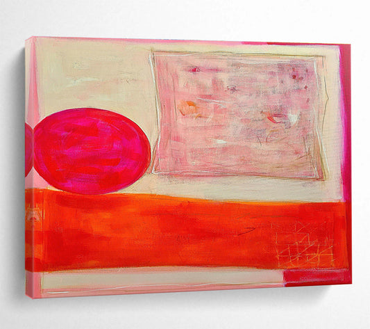 Pink - Orange Minimalist Abstract Art for Contemporary Dining Areas DLZ2457