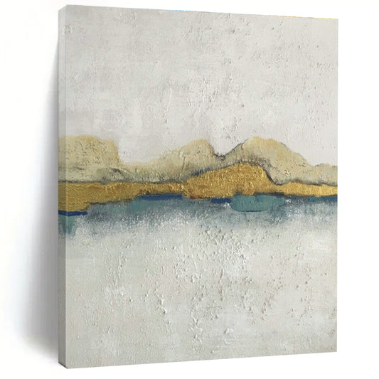 Minimalist Gold and Blue Art for Luxury Spa & Home Library DLZ0627