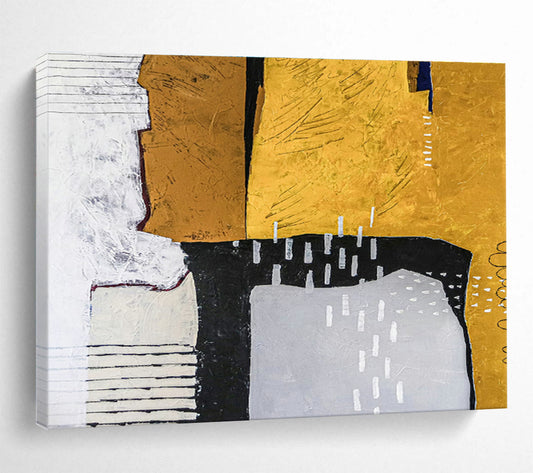 Yellow - Black Geometric Abstract Art for Industrial - Chic Retail Store DLZ2958