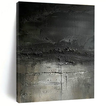 Black - Gray Textured Abstract Art for Industrial - Chic Loft & Modern Art Installation Space DLZ1745