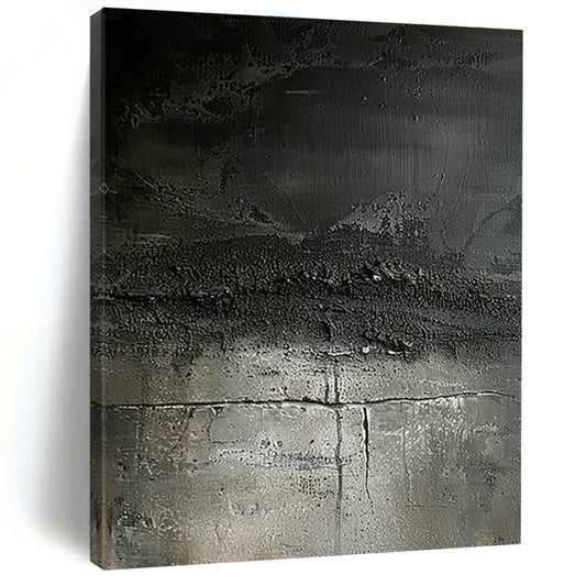 Black - Gray Textured Abstract Art for Industrial - Chic Loft & Modern Art Installation Space DLZ1745