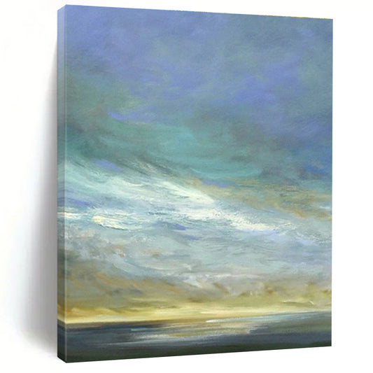 Soft - Color Sky & Sea Art for Minimalist Beach House & Nautical Yoga Studio DLZ0961