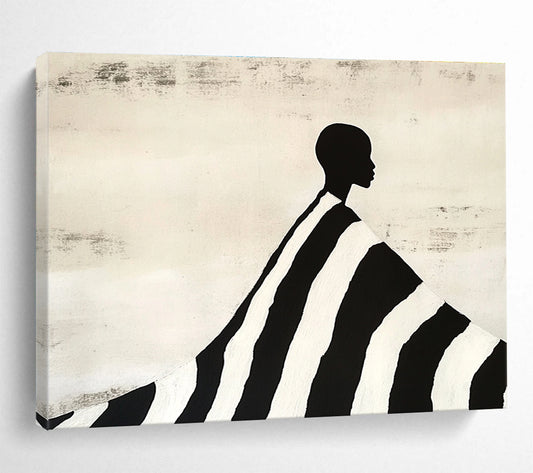 Silhouette in Striped Cloak Art for Fashion - Forward Home & Artistic Lounge SC428