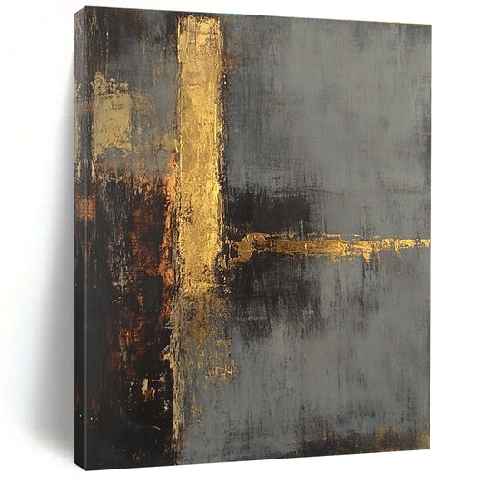 Grey and Gold Minimalist Abstract for Luxury Spa & Modern Home Library STSC418