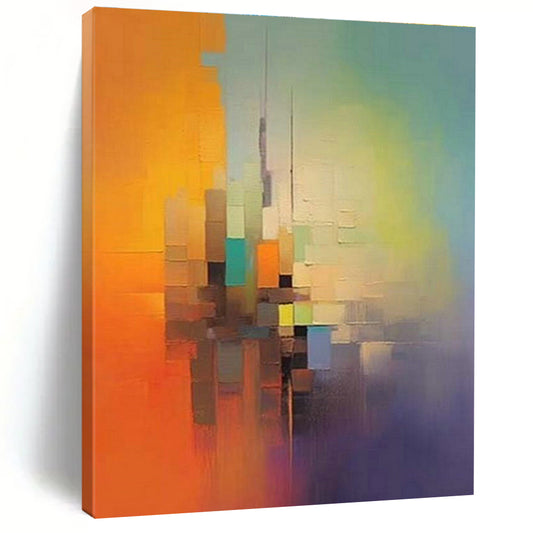 Colorful City Abstract Painting for Office & Living Room DLZ0363