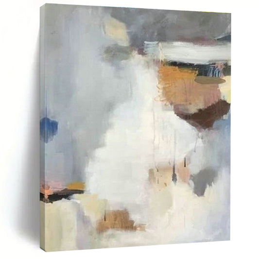 Gray - White Color - Block Abstract for Modern Office Lounge & Art - Focused Library DLZ0963